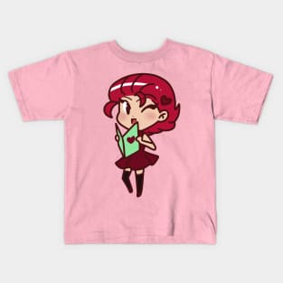 Cute Girl with Burgundy Hair Kids T-Shirt